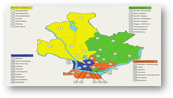 Myanmar Districts Map